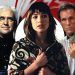 From L to R: Robert Davi as Franz Sanchez, Sophie Marceau as Elektra King, Jonathan Pryce as Elliot Carver