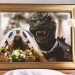 Godzilla and Mothra in a wedding photo